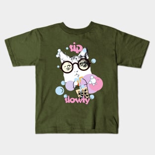 Boba Cat Lover Kids T-Shirt